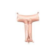 13in Air-Filled Rose Gold Letter Balloon (T)